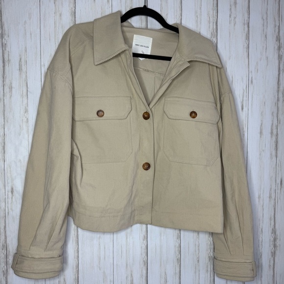 Anthropologie Avec Les Filles Beige Utility Corduroy Jacket Medium - Picture 4 of 8